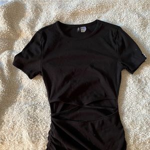 Black front cutout dress